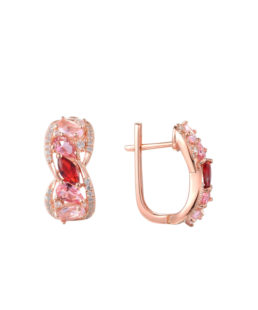 Kullatud hõbekõrvarõngad tsirkoonidega