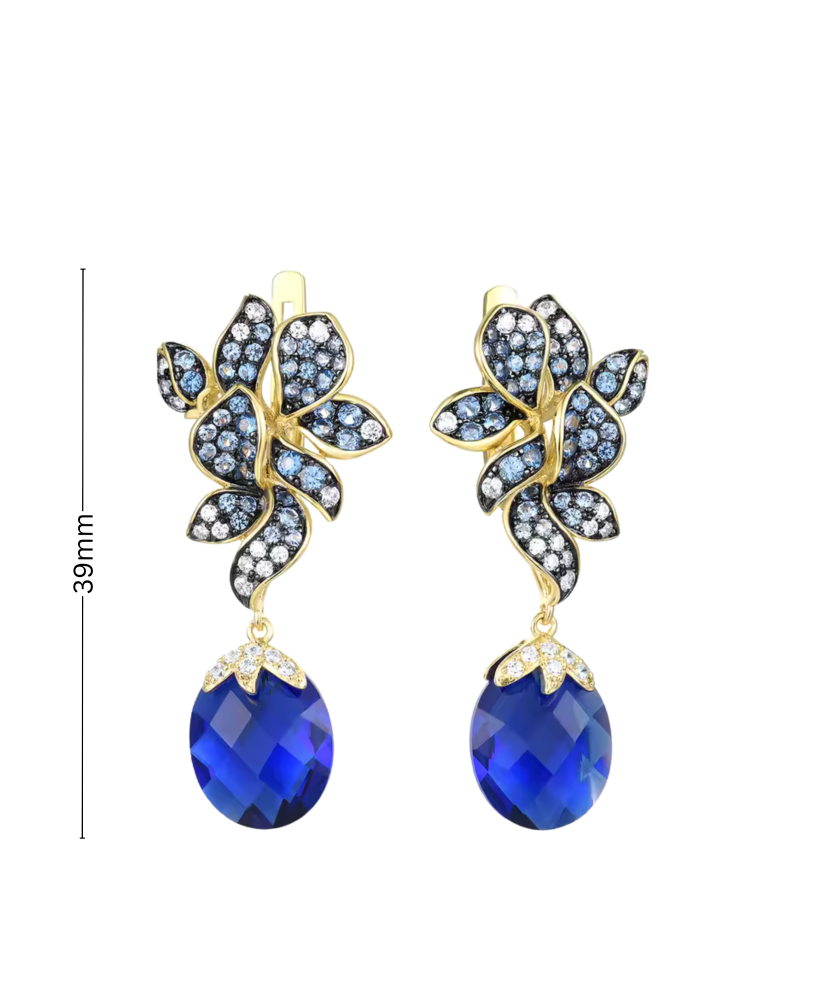 Kullatud Hõbedast kõrvarõngad tsirkoonide ja spinellidega