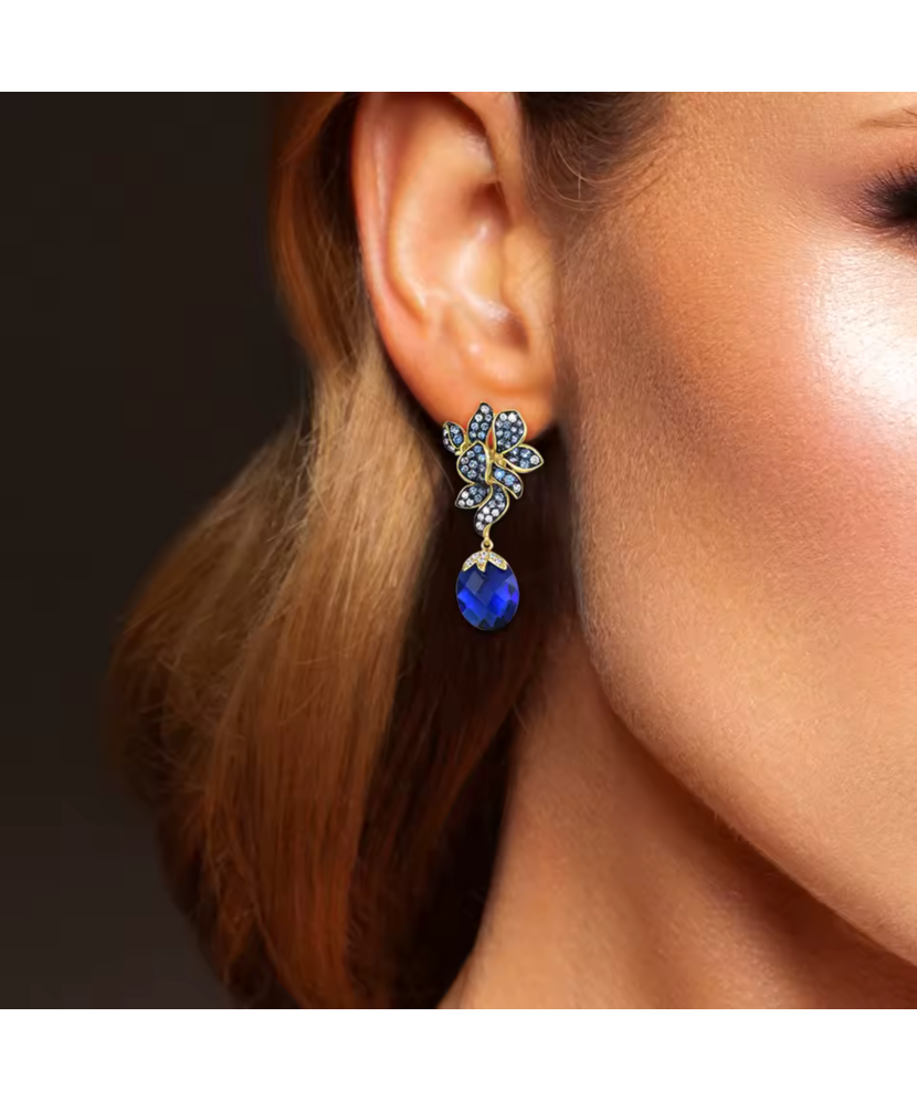 Kullatud Hõbedast kõrvarõngad tsirkoonide ja spinellidega