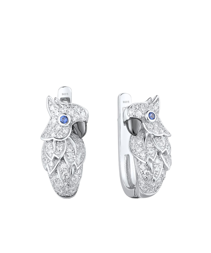 Hõbedast kõrvarõngad tsirkoonide ja spinellidega