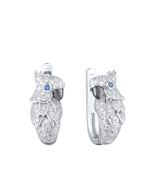 Hõbedast kõrvarõngad tsirkoonide ja spinellidega