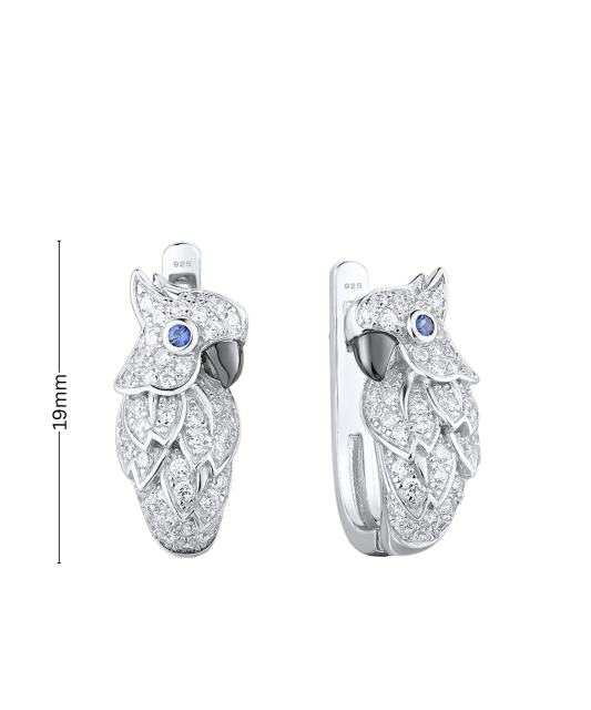 Hõbedast kõrvarõngad tsirkoonide ja spinellidega