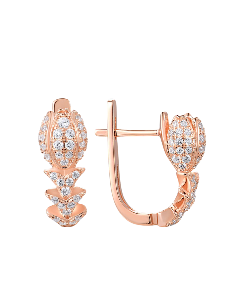 Kullatud hõbekõrvarõngad tsirkoonidega