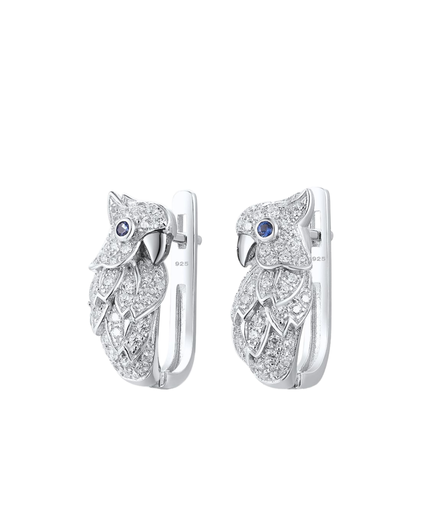 Hõbedast kõrvarõngad tsirkoonide ja spinellidega