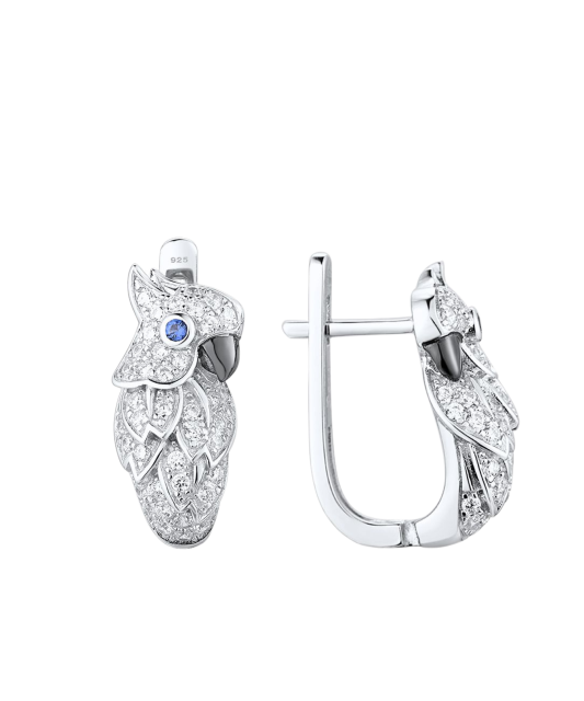 Hõbedast kõrvarõngad tsirkoonide ja spinellidega