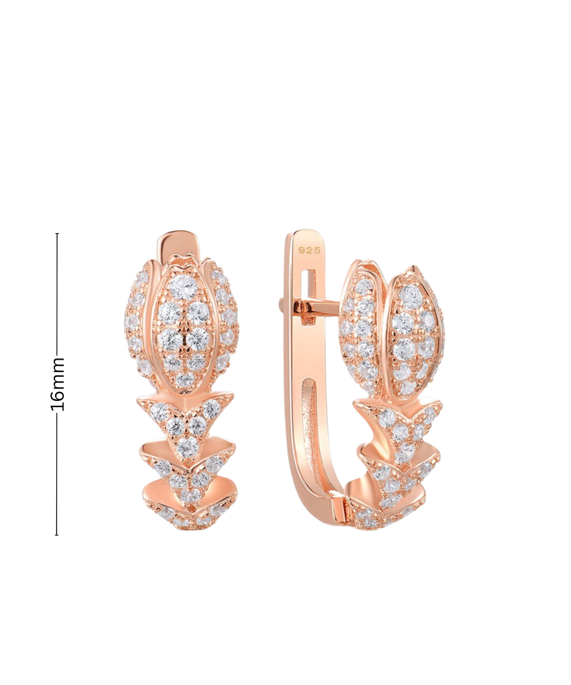 Kullatud hõbekõrvarõngad tsirkoonidega