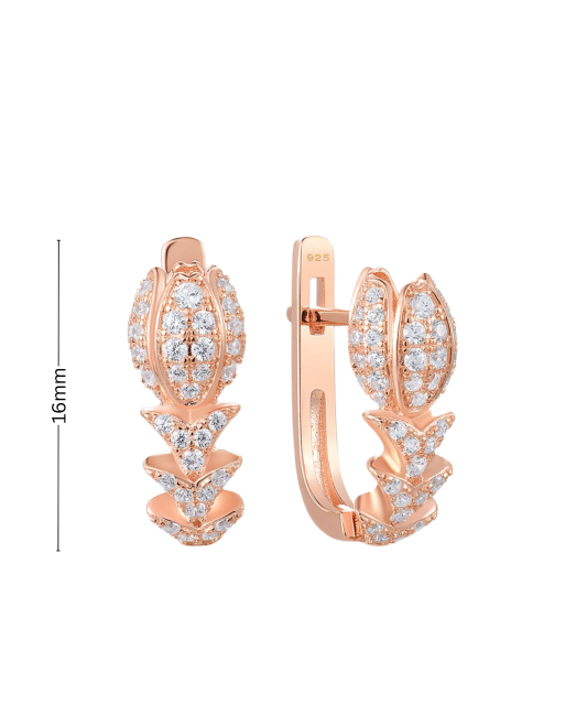 Kullatud hõbekõrvarõngad tsirkoonidega