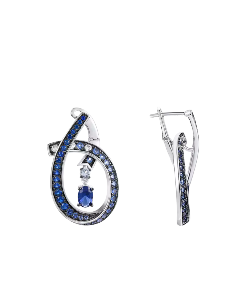 Hõbedast kõrvarõngad tsirkoonide ja spinellidega