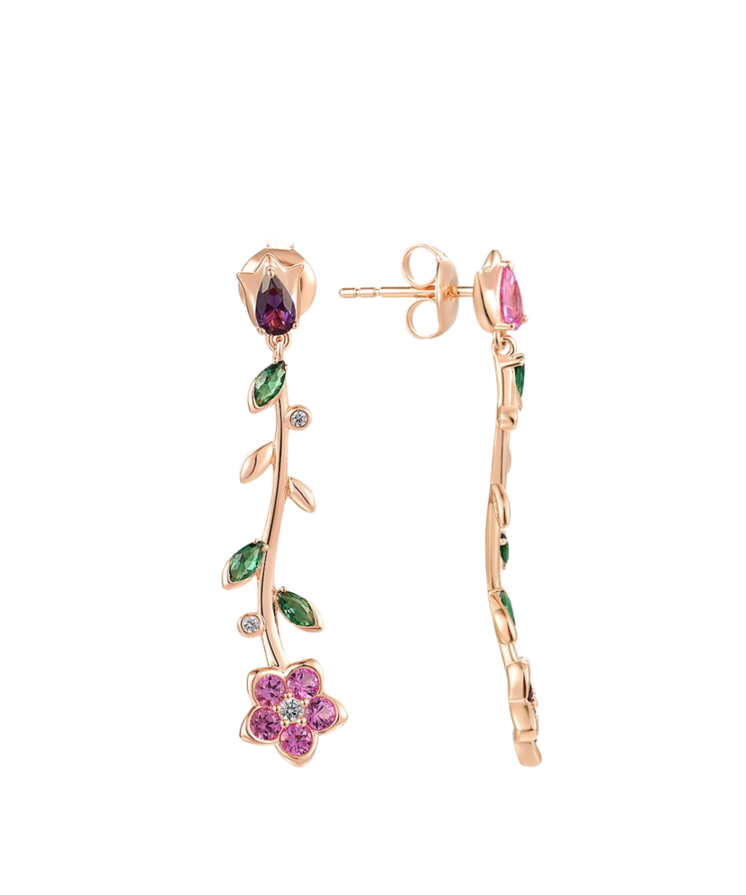 Позолоченные серьги из серебра с цирконами