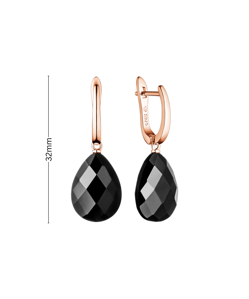 Kullatud hõbedast kõrvarõngad oonüksiga