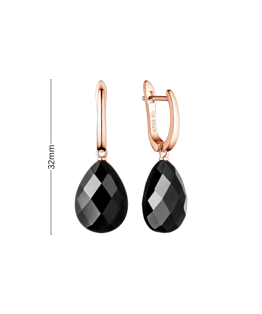 Kullatud hõbedast kõrvarõngad oonüksiga