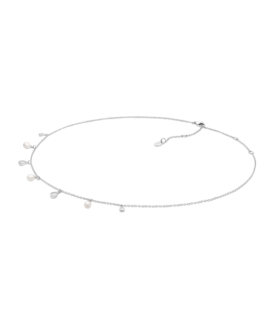 Hõbekett pärlist ripatsi ja tsirkoonidega