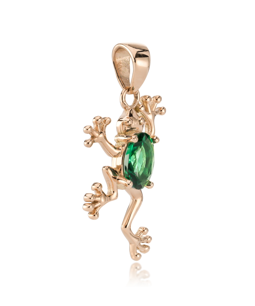 Kuldripats tsirkooniga "konn"