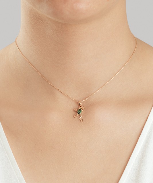 Золотой подвеска с цирконом