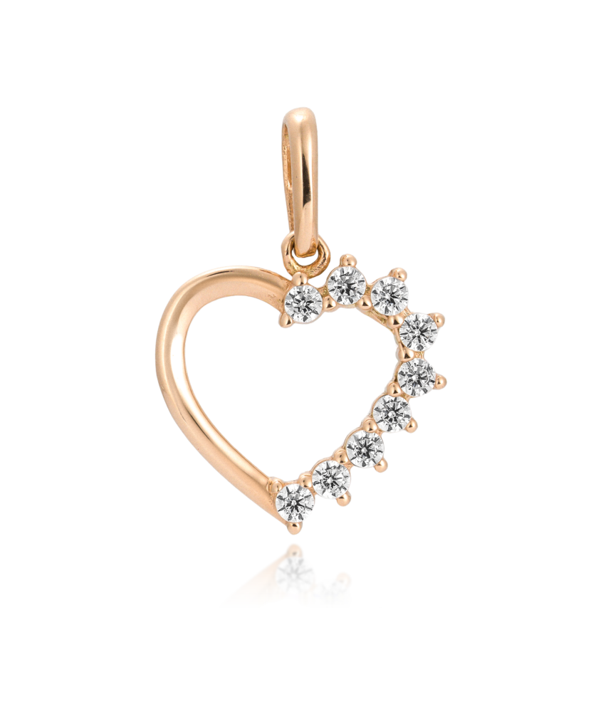 Золотой подвеска с цирконами "Крестик"