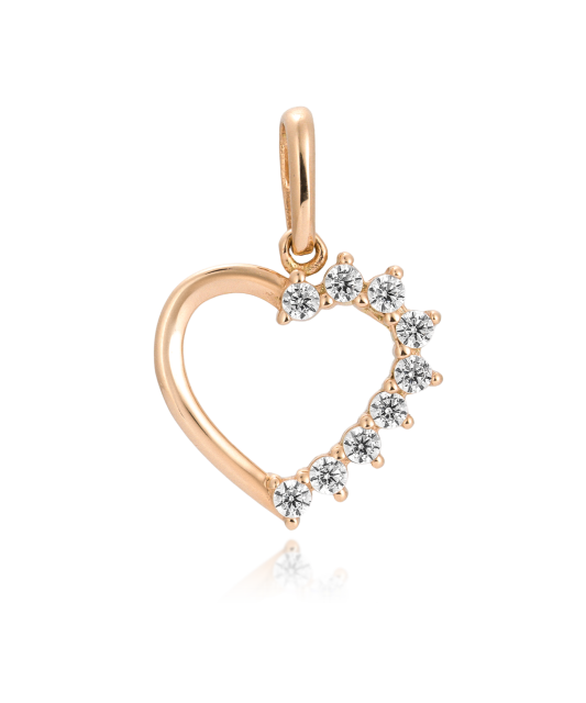 Золотой подвеска с цирконами "Крестик"