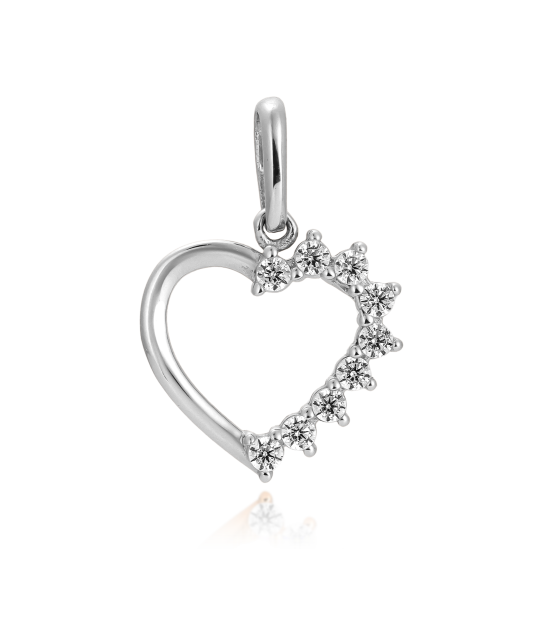 Valgest kullast ripats tsirkoonidega "süda"