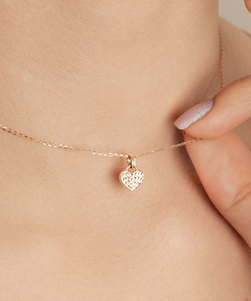 Двусторонняя золотая подвеска "Сердце"