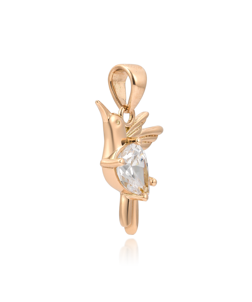 Kuldripats tsirkooniga "koolibri"