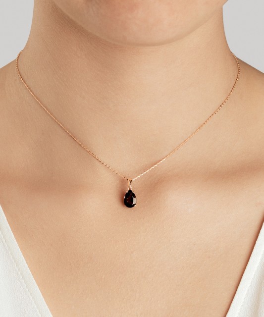 Золотой кулон/подвеска с дымчатым кварцем