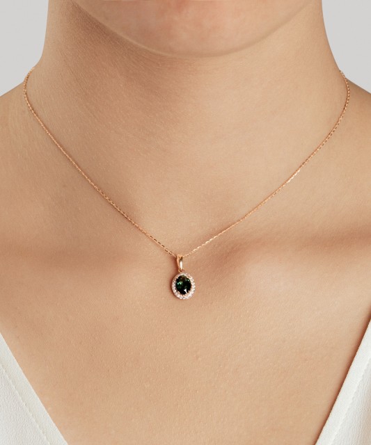 Золотой подвеска с цирконами