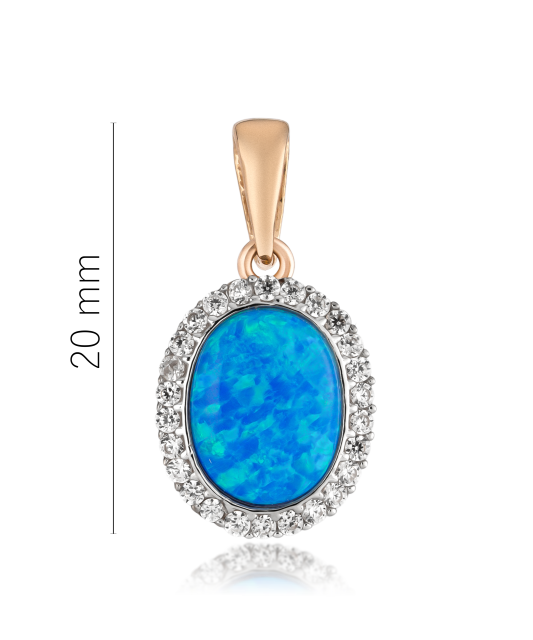 Kuldne ripats opaali ja tsirkoonidega