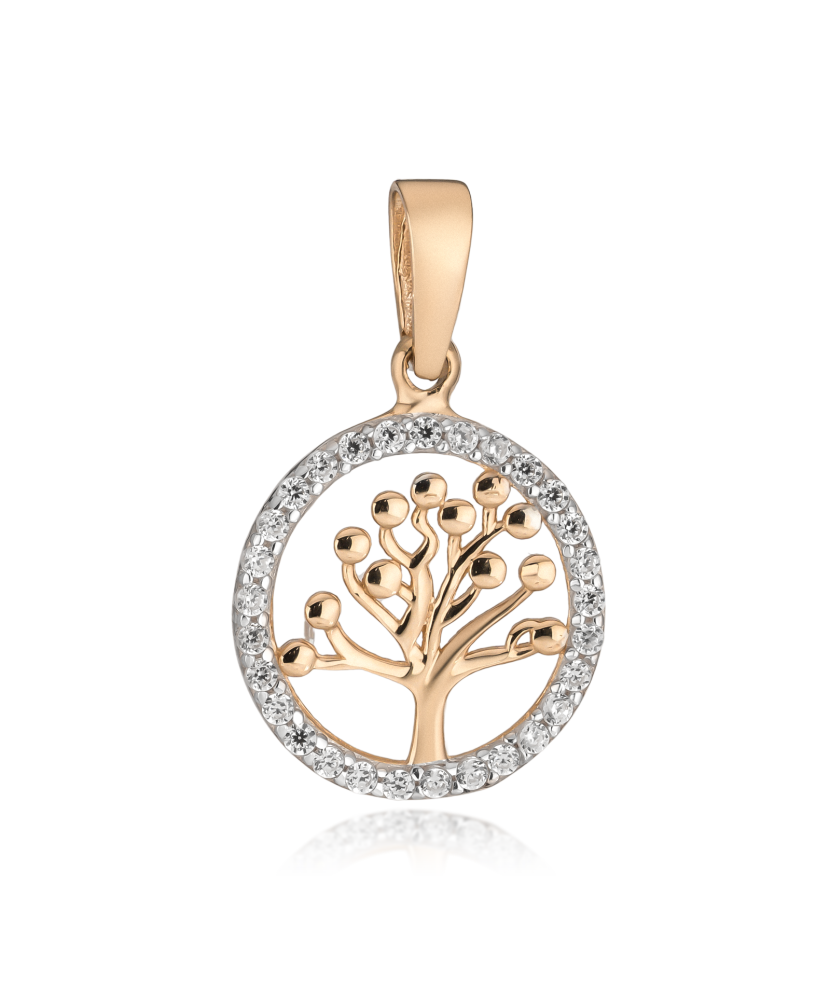 Золотой подвеска с цирконами "Древо жизни"