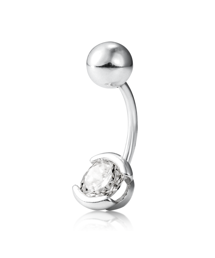 Hõbedast nabarõngas tsirkooniga-st