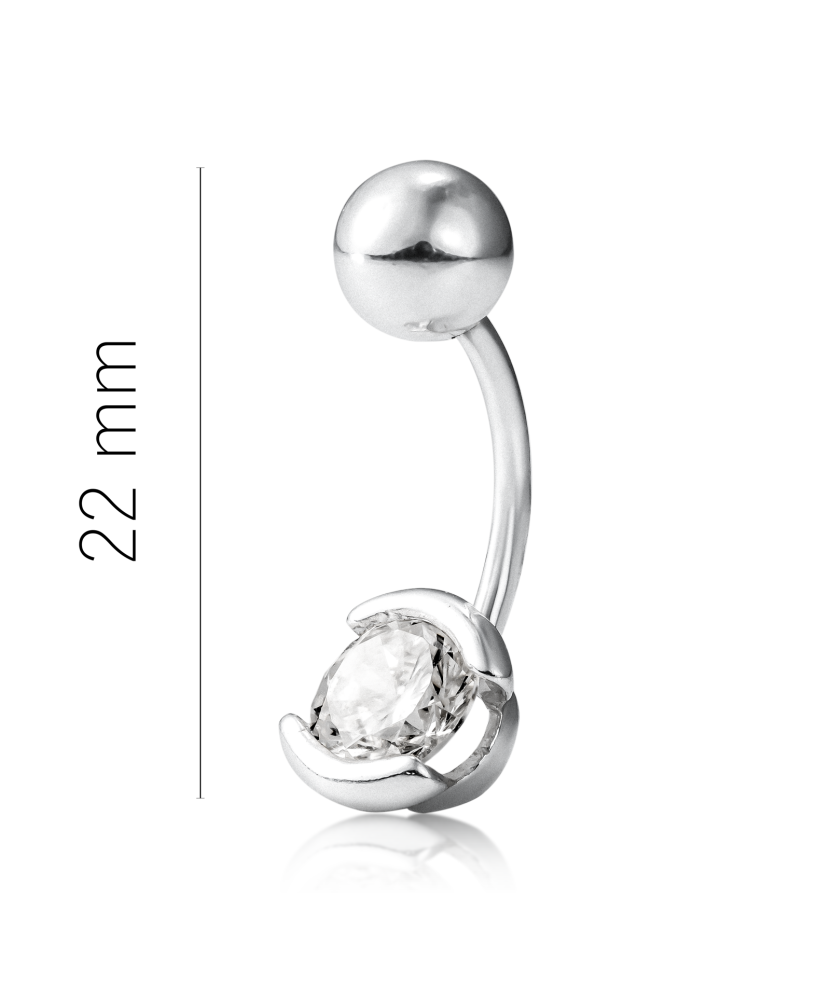 Hõbedast nabarõngas tsirkooniga-st