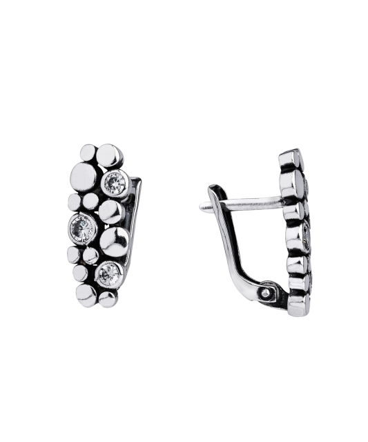 Серьги из серебра с цирконами