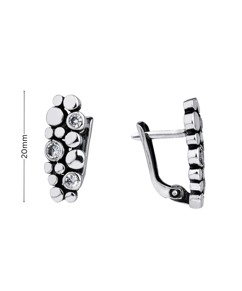 Hõbekõrvarõngad tsirkoonidega