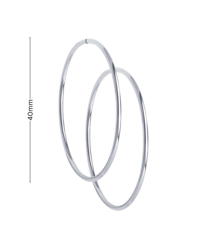 Серьги из серебра конго (кольца) 40мм