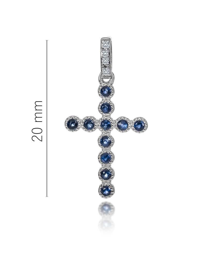 Valgest kullast ripats safiiridega