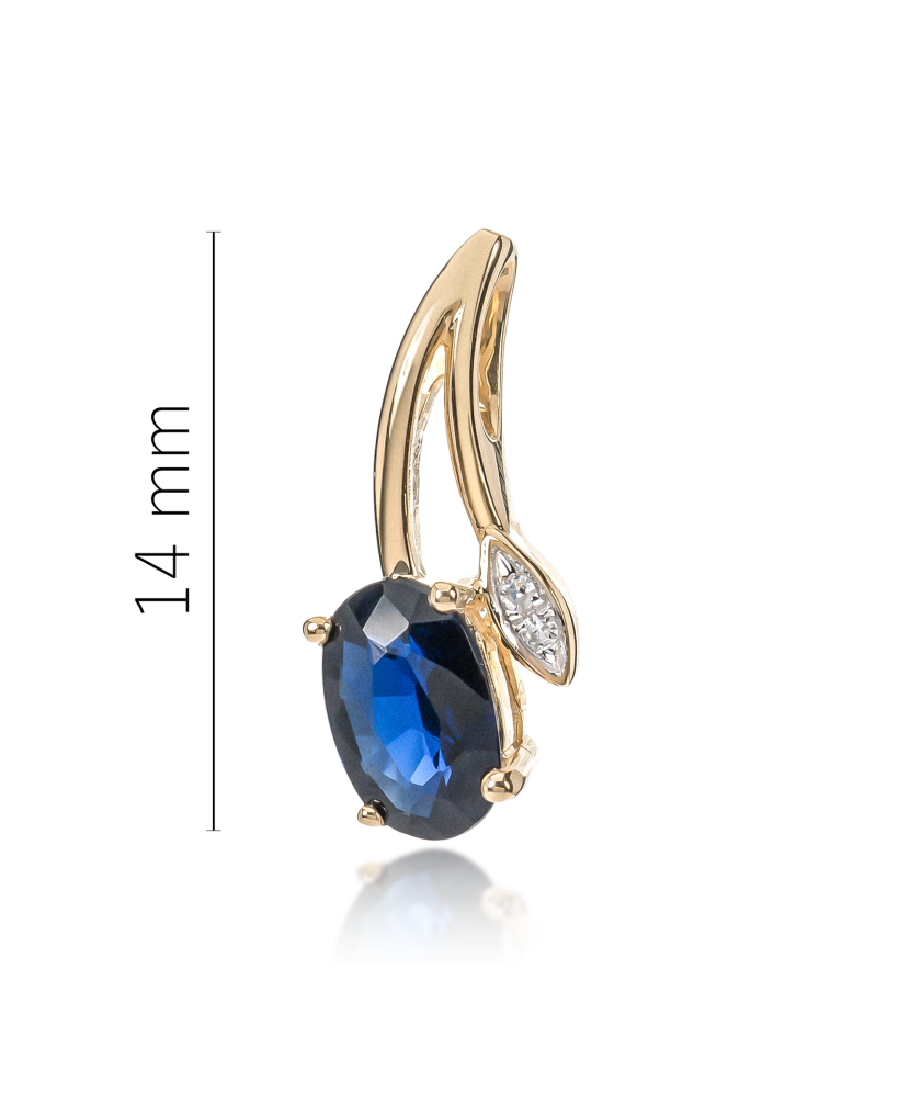 Подвеска из желтого золота с бриллиантами и сапфирами