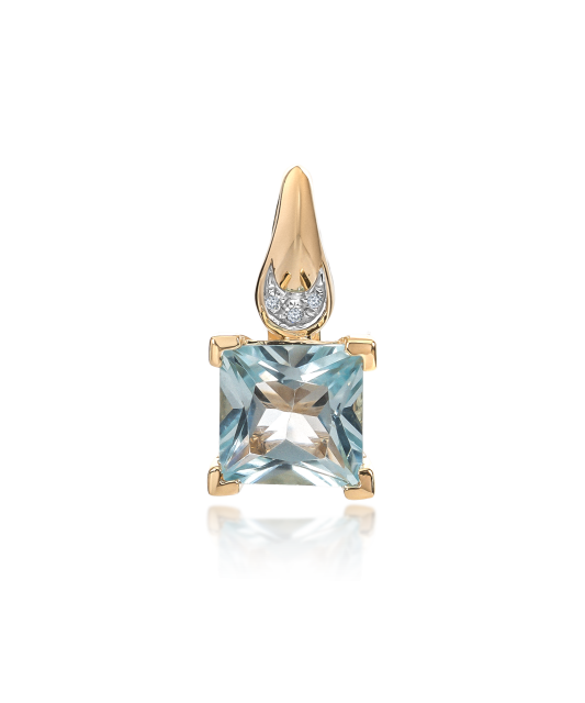 Kollase kulla ripats teemantide ja topaasiga