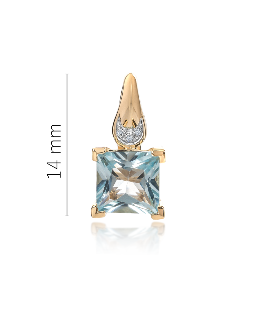 Kollase kulla ripats teemantide ja topaasiga