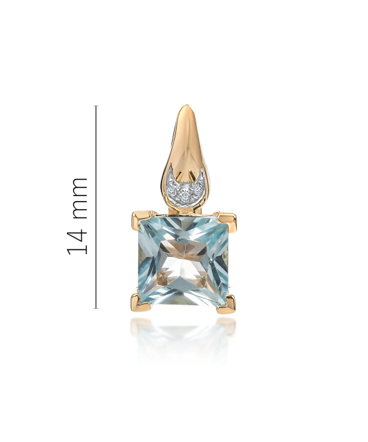 Подвеска из желтого золота с бриллиантами и топазом