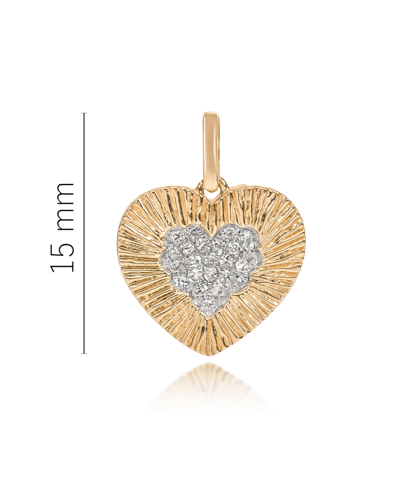 Подвеска из желтого золота с бриллиантами и сапфир