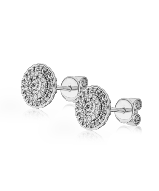 Valgest kullast kõrvarõngad teemantidega