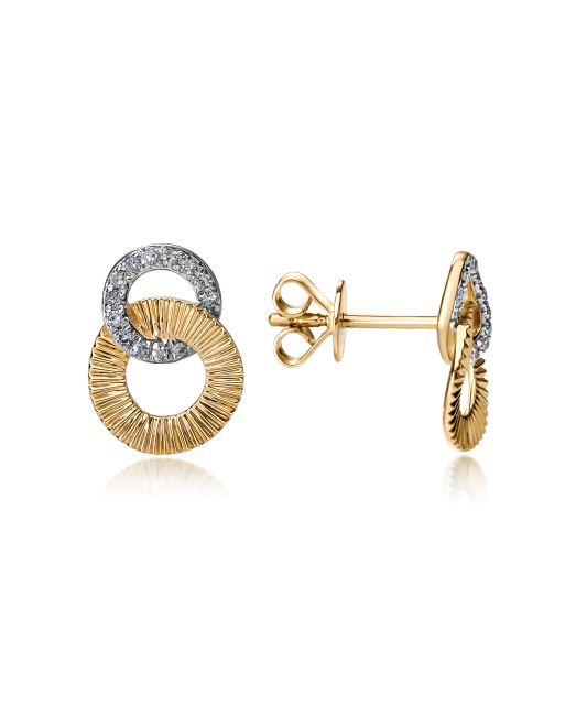 Kollase kullaga kõrvarõngad Briljantidega