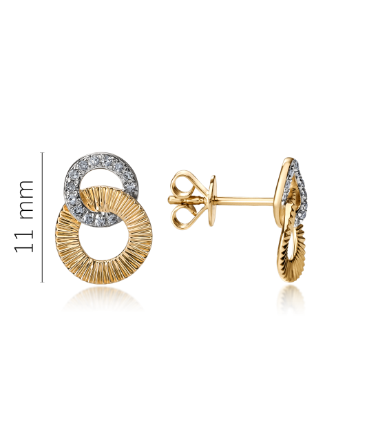 Kollase kullaga kõrvarõngad Briljantidega