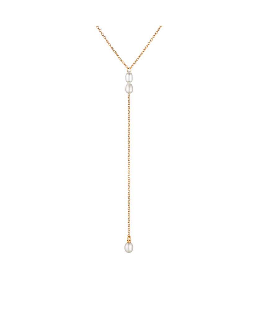 Kullatud hõbedane kett pärlitega