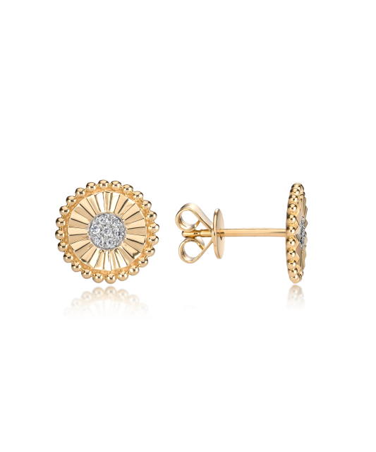 Kollase kullaga kõrvarõngad Briljantidega