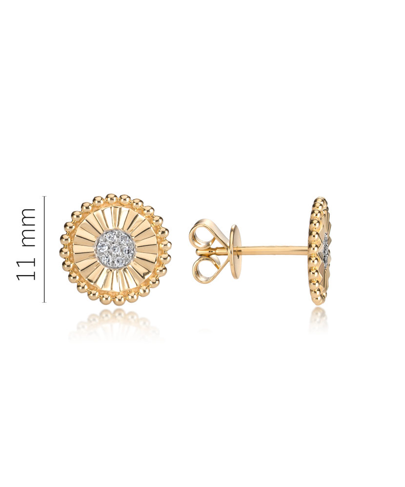 Kollase kullaga kõrvarõngad Briljantidega