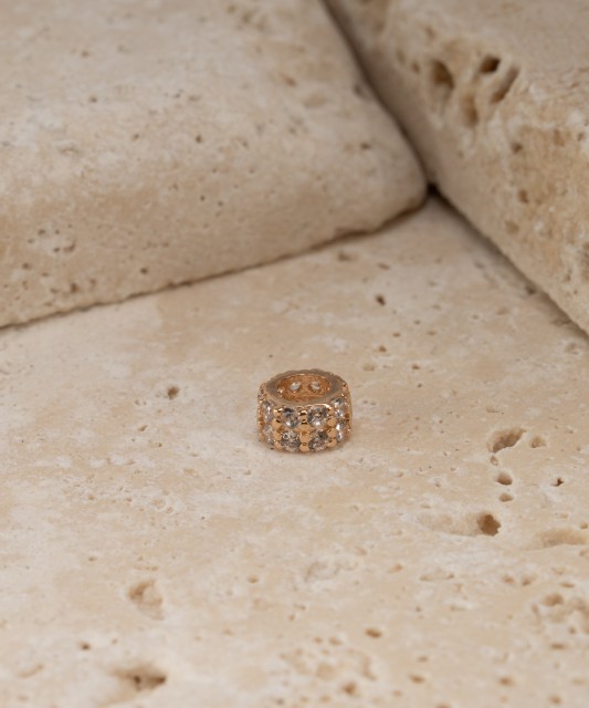 Золотой подвеска с цирконами "Бочонок"