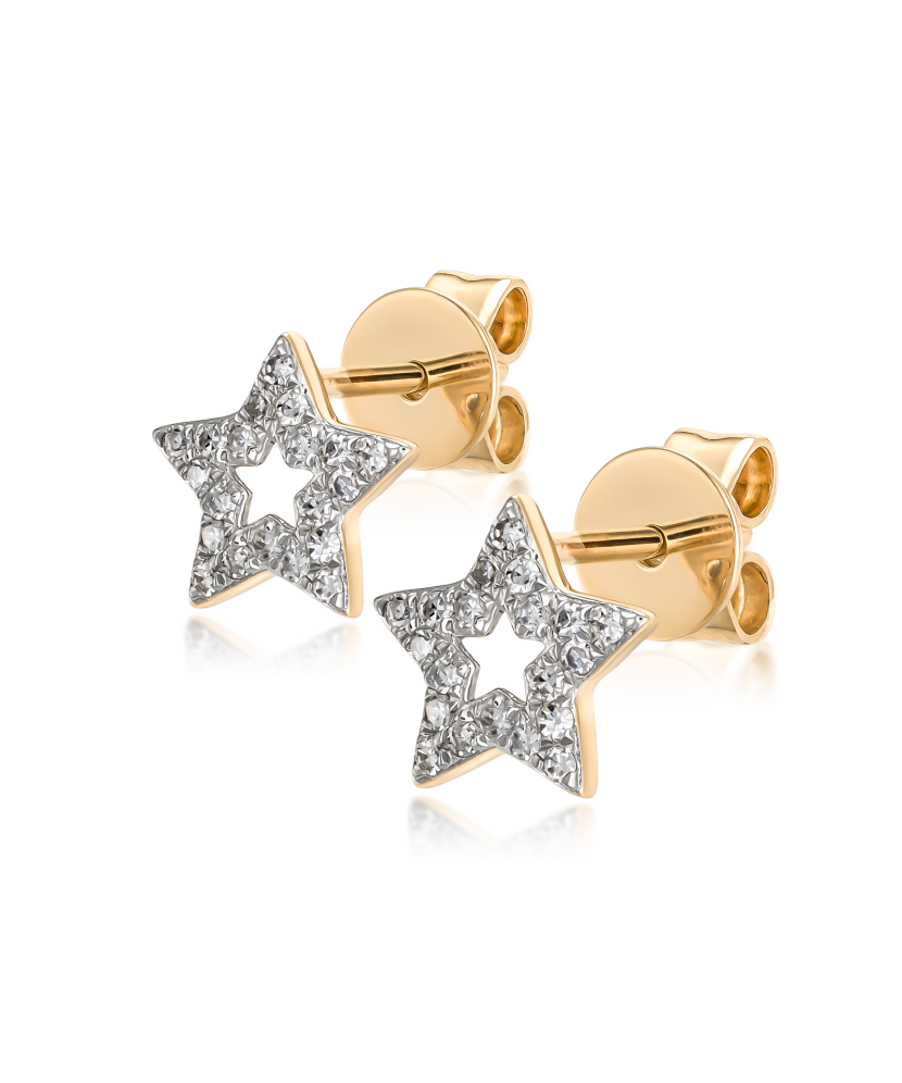 Kollase kullaga kõrvarõngad Briljantidega