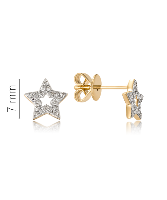 Kollase kullaga kõrvarõngad Briljantidega