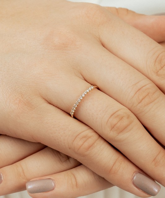 Kollasest Kullast Sõrmus Teemantide