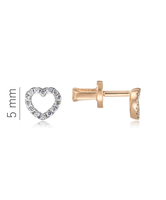 Kuldkõrvarõngad briljantidega "Süda"