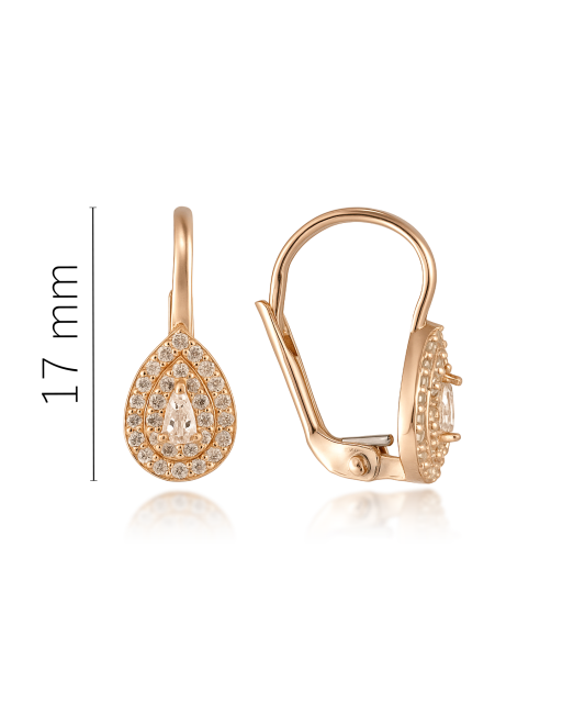 Kuldkõrvarõngad tsirkoonidega